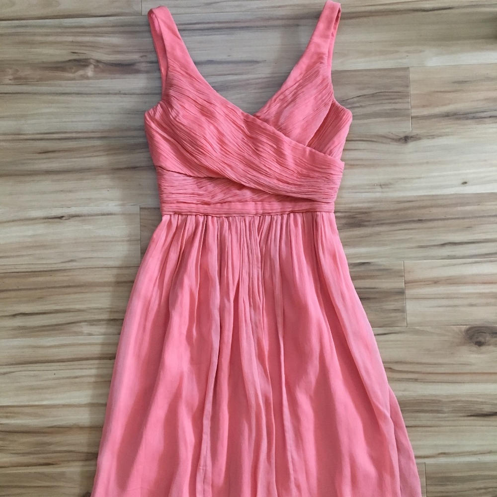 Coral/Pink J. Crew Chiffon Silk Dress